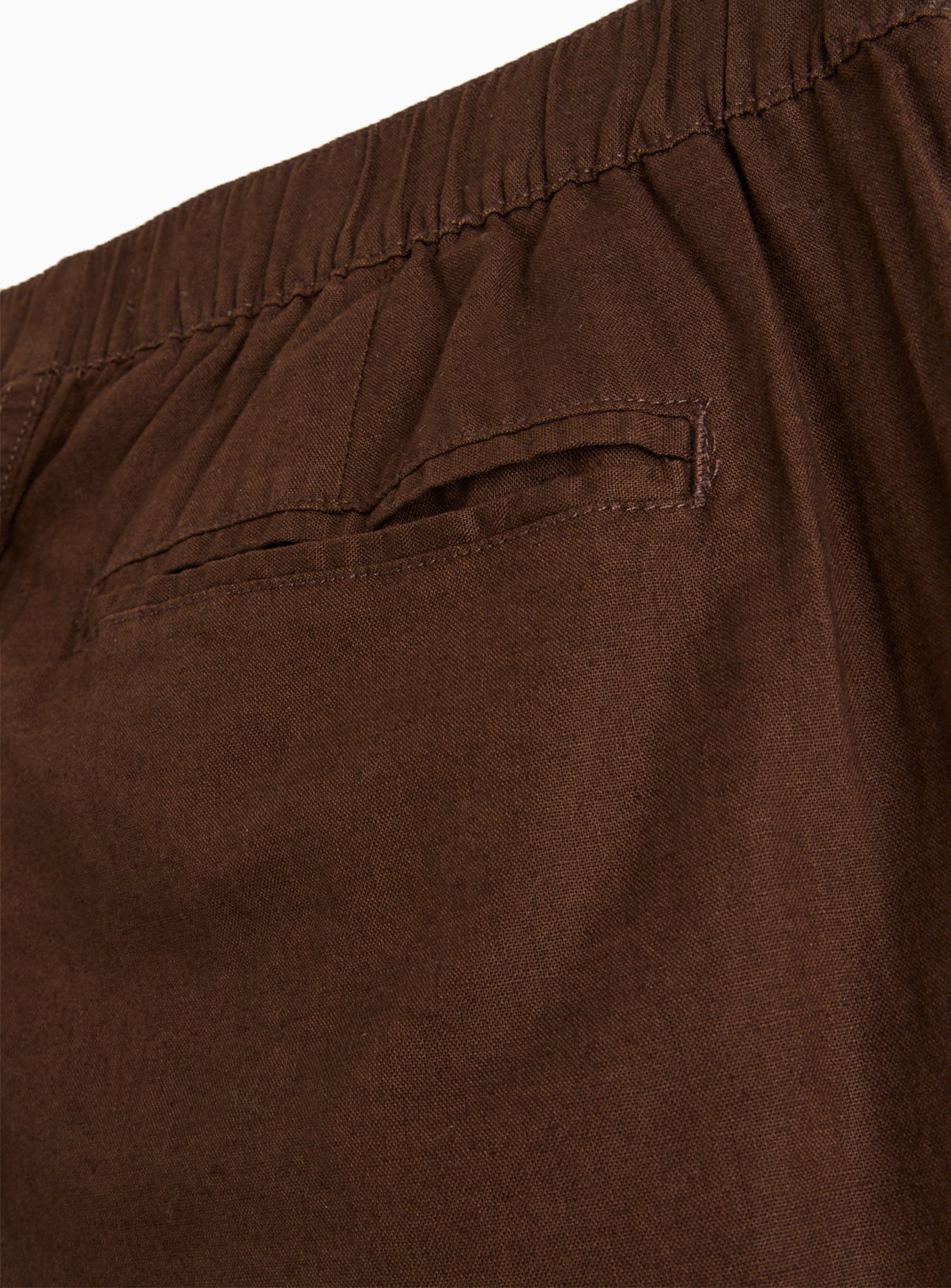 Brown Linen Blend Straight Leg Trousers 40L - Image 5 thumbnail