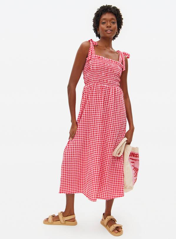 Red Gingham Midaxi Summer Dress 24