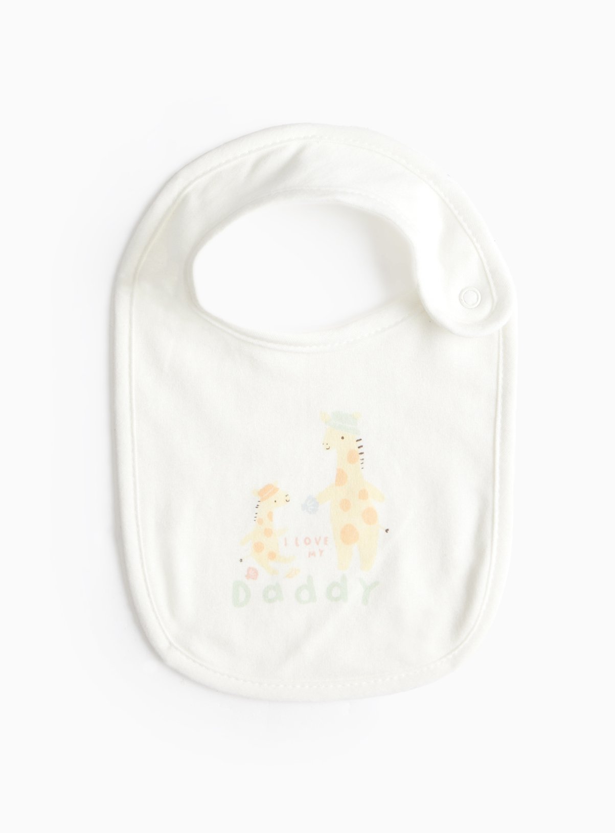 White White I Love My Daddy Slogan Cotton Bib One Size - Tu by Sainsbury's