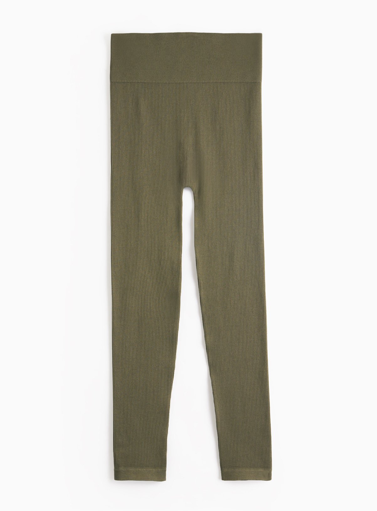 REAKTIV Khaki High Waisted Ribbed Seamless Legging XL - Image 5 thumbnail