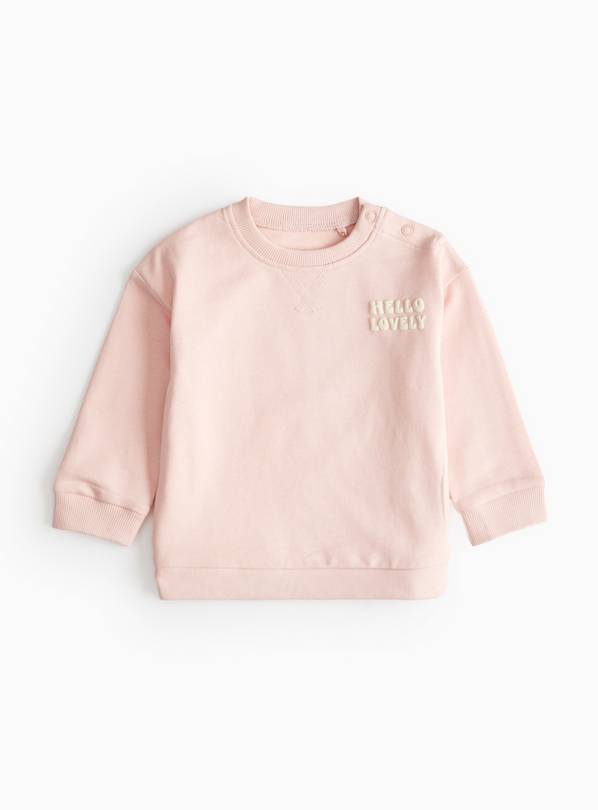 Pale Pink Slogan Sweatshirt 12-18 months