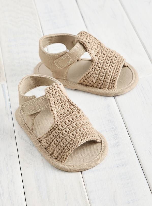 Beige Crochet Sandals 6-9 months