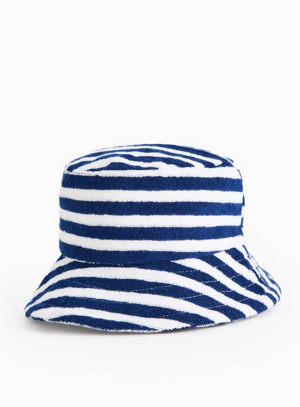  Blue Stripe Towelling Hat  Newborn