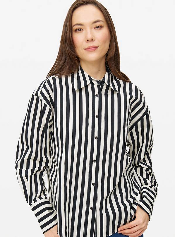 Mono Stripe Relaxed Fit Long Sleeve Shirt 16