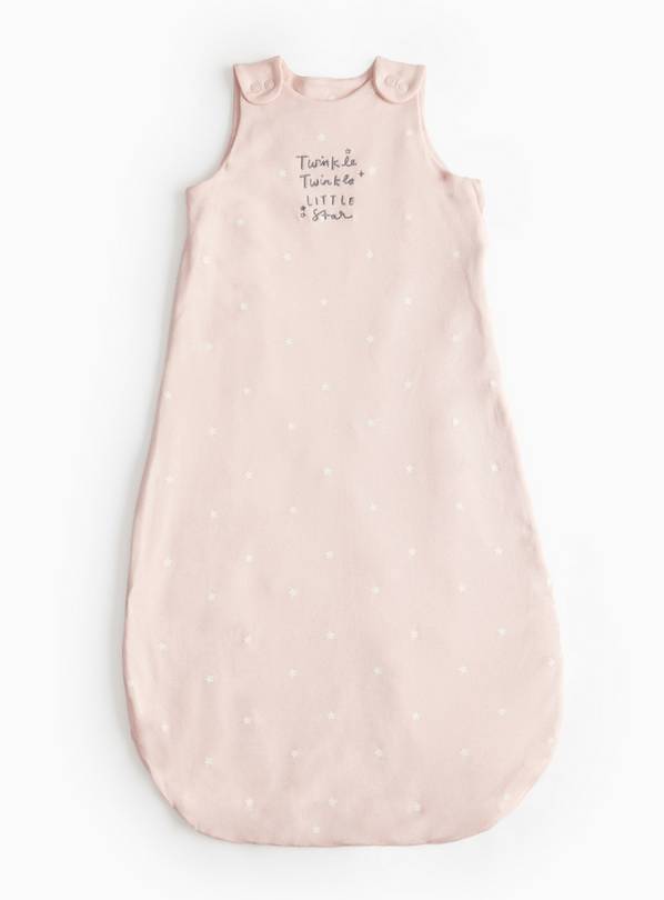 Pink Twinkle Star Print 0.5 Tog Sleeping Bag 6-12 months