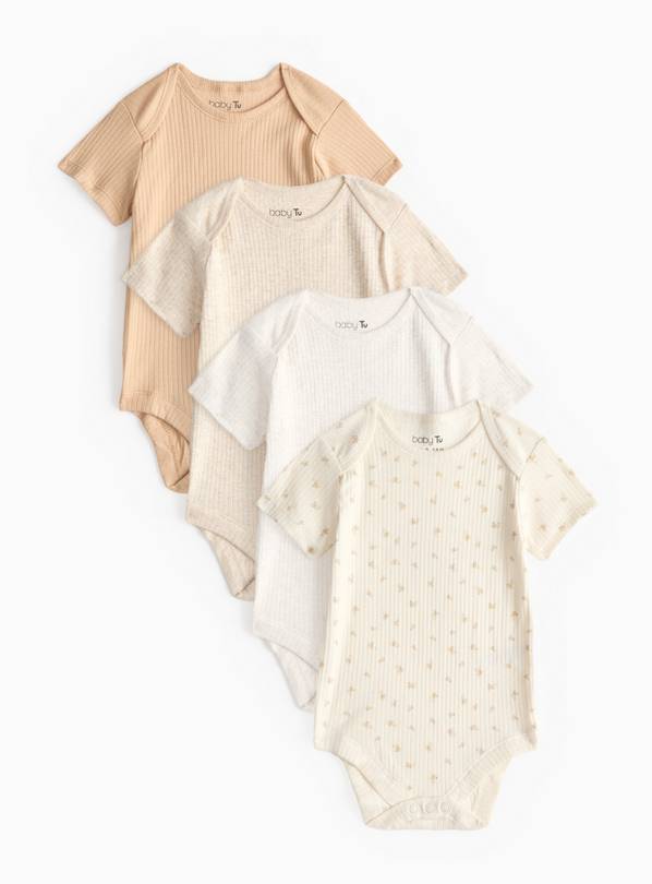Neutral Safari Ribbed Bodysuit 4 Pack 18-24 months