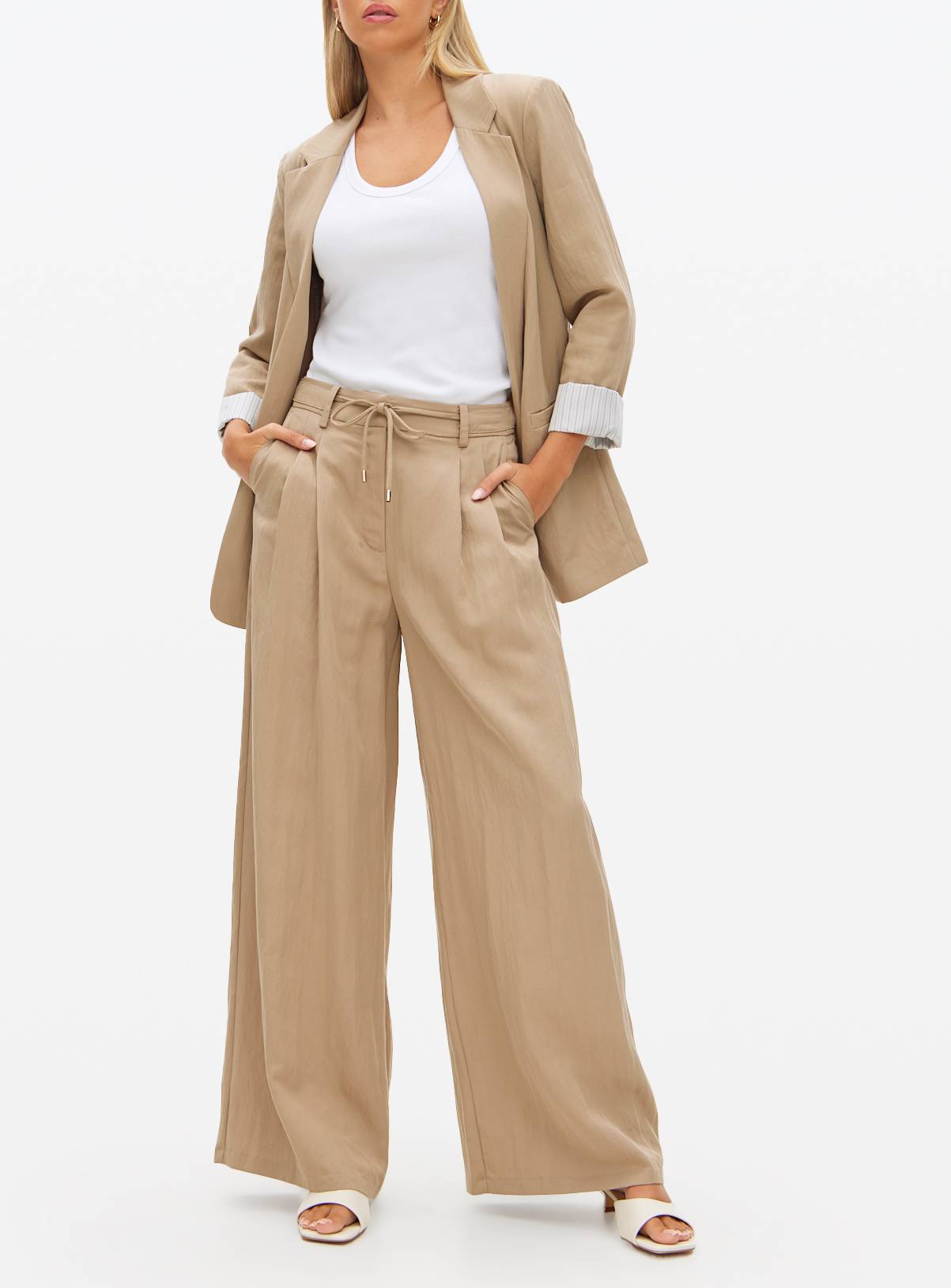 Stone Ultra Wide-Leg Co-ord Trousers 18S - Image 2