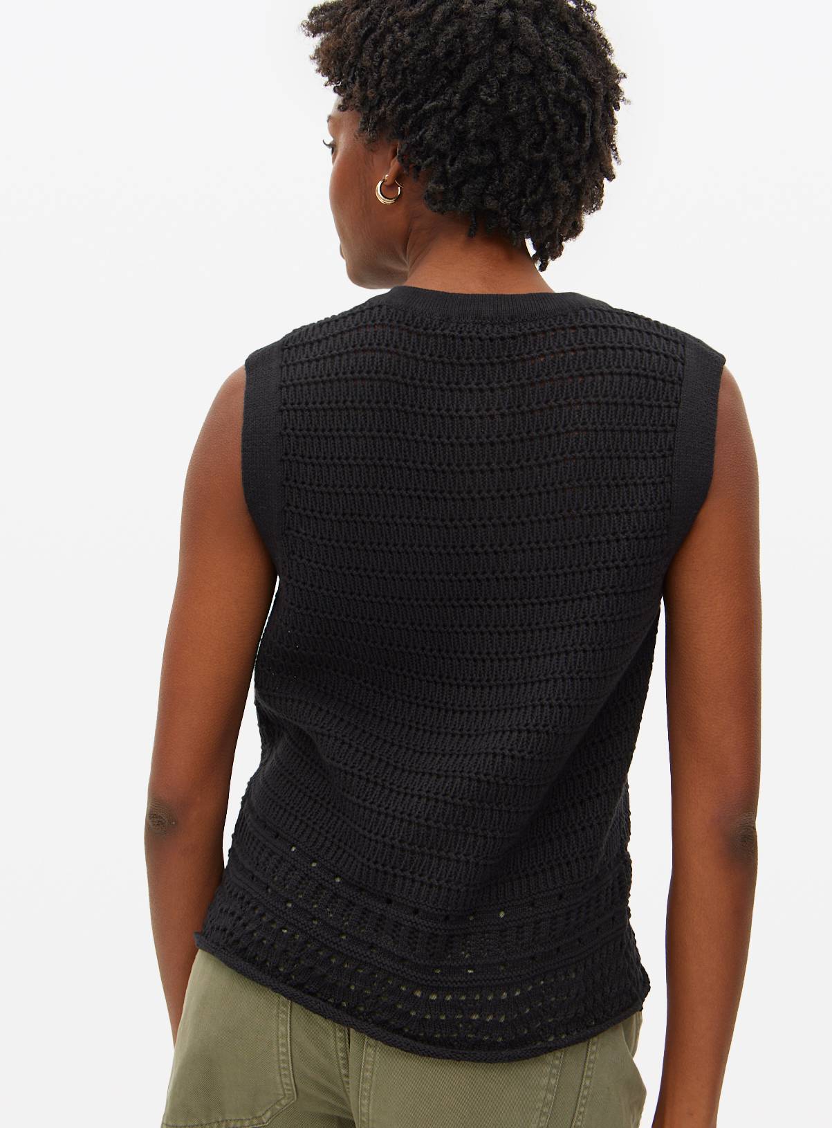 Black Crochet Knitted Waistcoat 14 - Image 4
