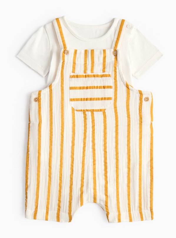 Yellow Stripe Bib Shorts & Bodysuit 3-6 months