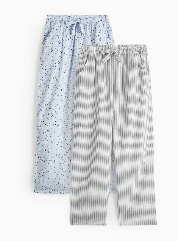 Stripe & Floral Print Pyjama Bottoms 2 Pack 12