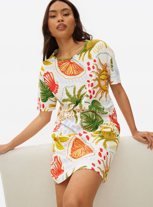 Sunshine Illustrated Print Night Shirt L