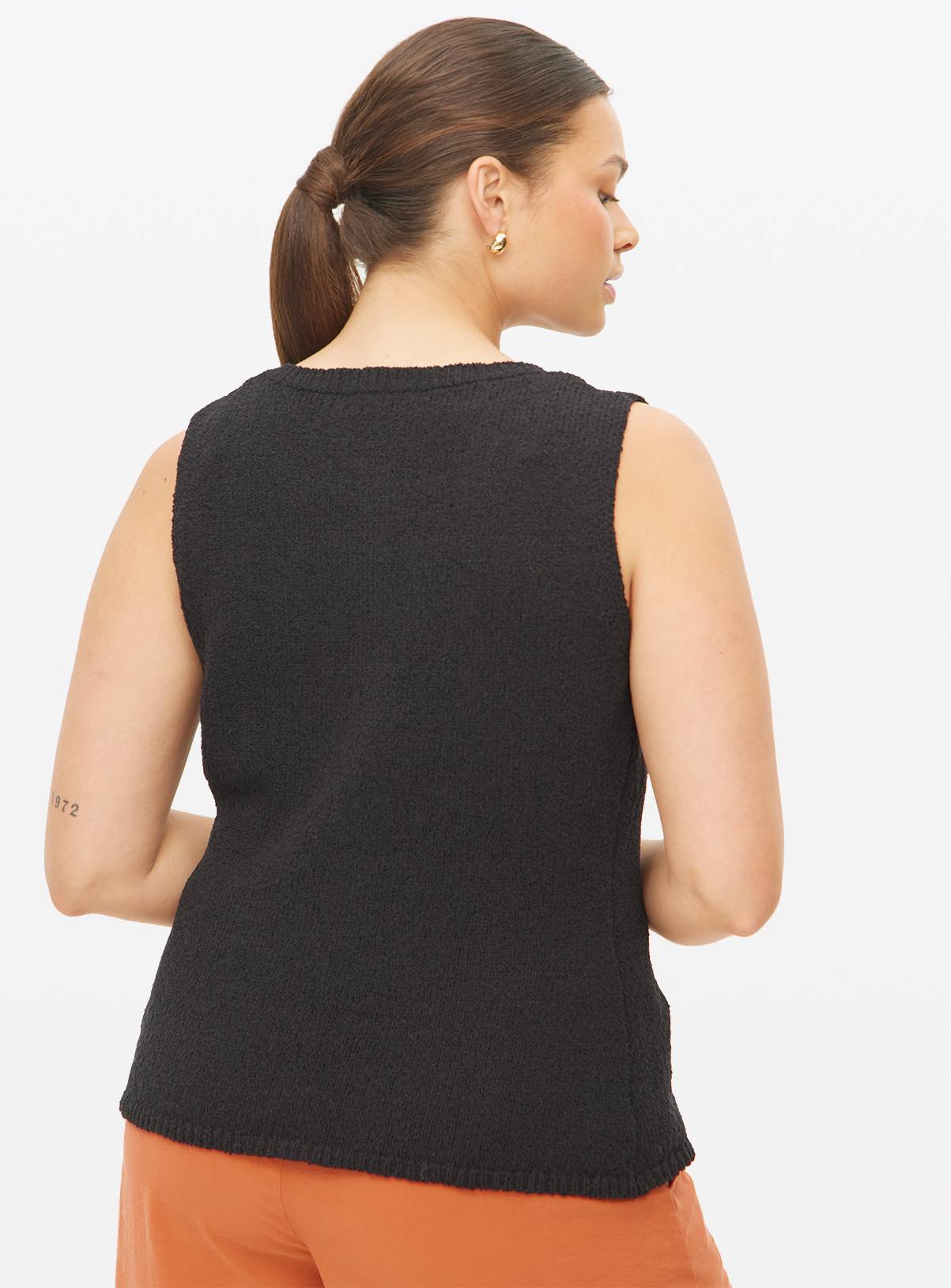 Black Slub Button-Through Waistcoat 14 - Image 4