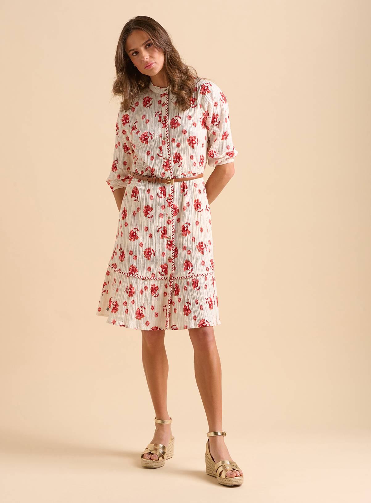 BRAKEBURN Fan Floral Knee Length Dress 10 - Image 2