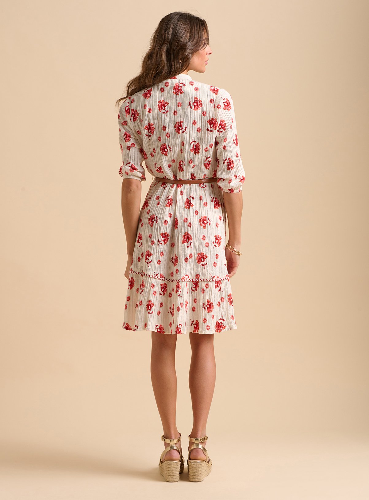 BRAKEBURN Fan Floral Knee Length Dress 10 - Image 3 thumbnail