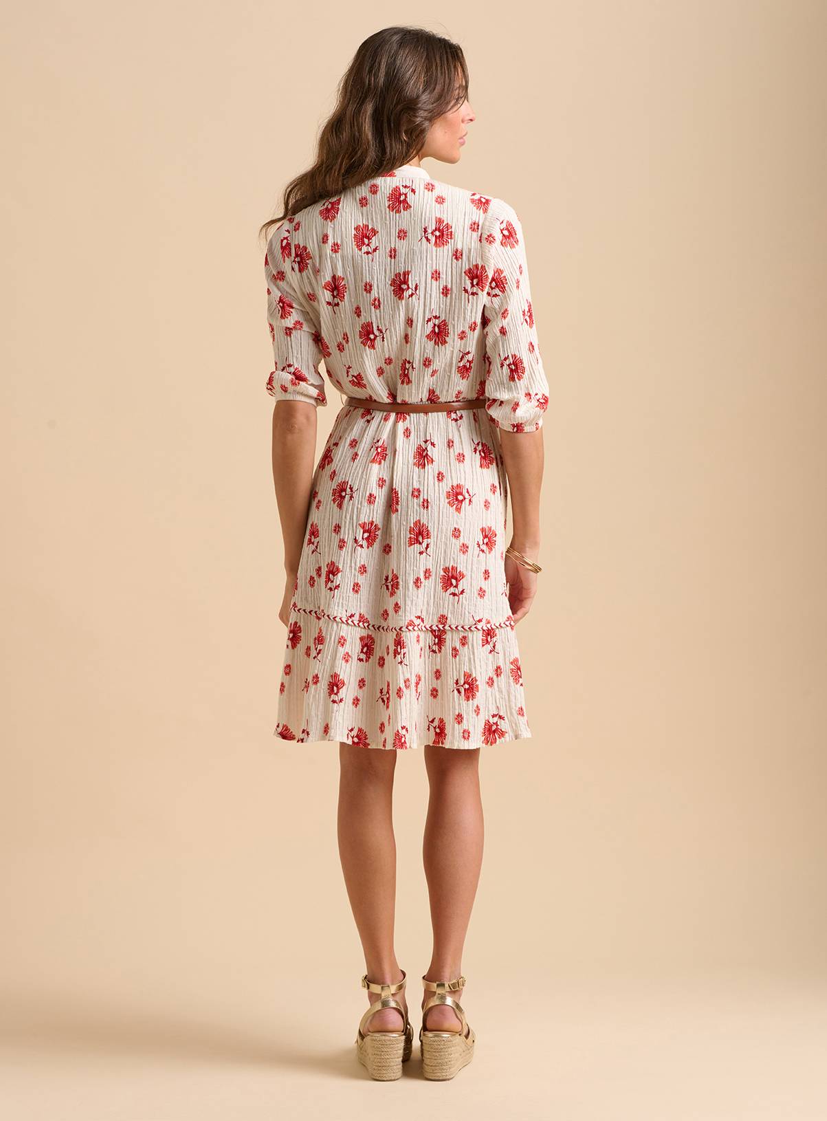 BRAKEBURN Fan Floral Knee Length Dress 10 - Image 3