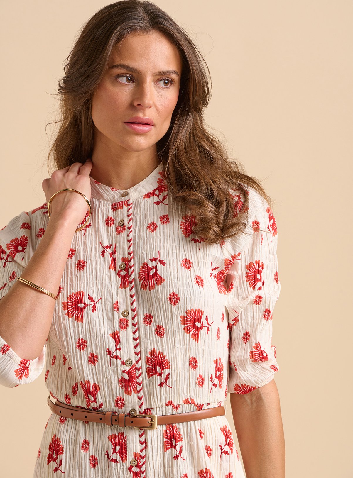 BRAKEBURN Fan Floral Knee Length Dress 10 - Image 5 thumbnail
