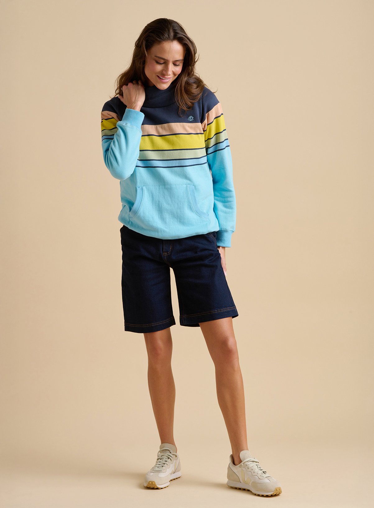 BRAKEBURN Chest Stripe Elise Hoodie 16 - Image 3 thumbnail
