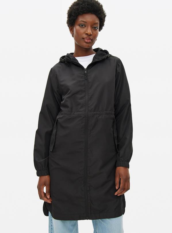 Black Longline Packable Rain Jacket XXL