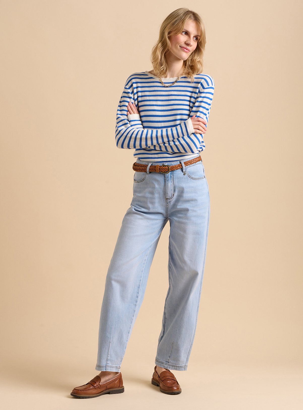 BRAKEBURN Barrel Leg Jeans 10 - Image 3 thumbnail