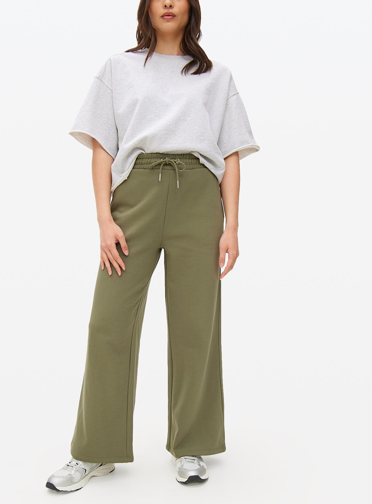 Khaki Core Wide Leg Joggers XL - Image 1 thumbnail