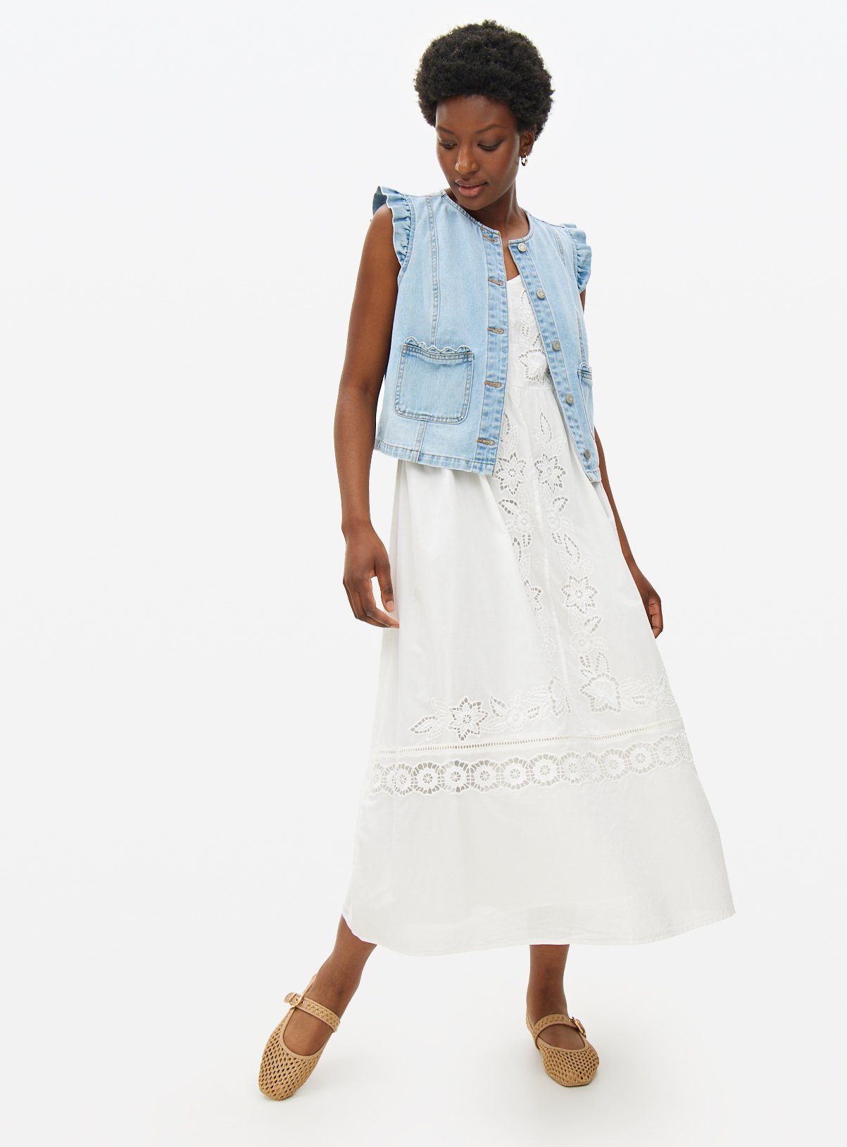 White Cutwork Midaxi Strappy Dress 10 - Image 2 thumbnail