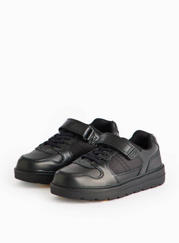 Magic Feet Black Leather Wide-Fit Cupsole School Shoes 8 Infant