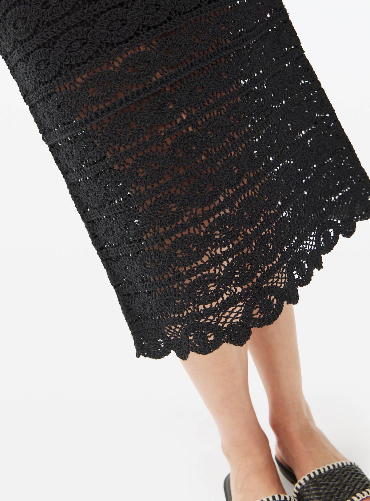 Black Crochet Co-ord Midi Skirt S - Image 3