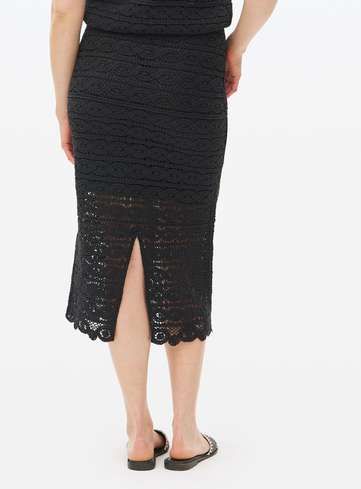 Black Crochet Co-ord Midi Skirt S - Image 4 thumbnail