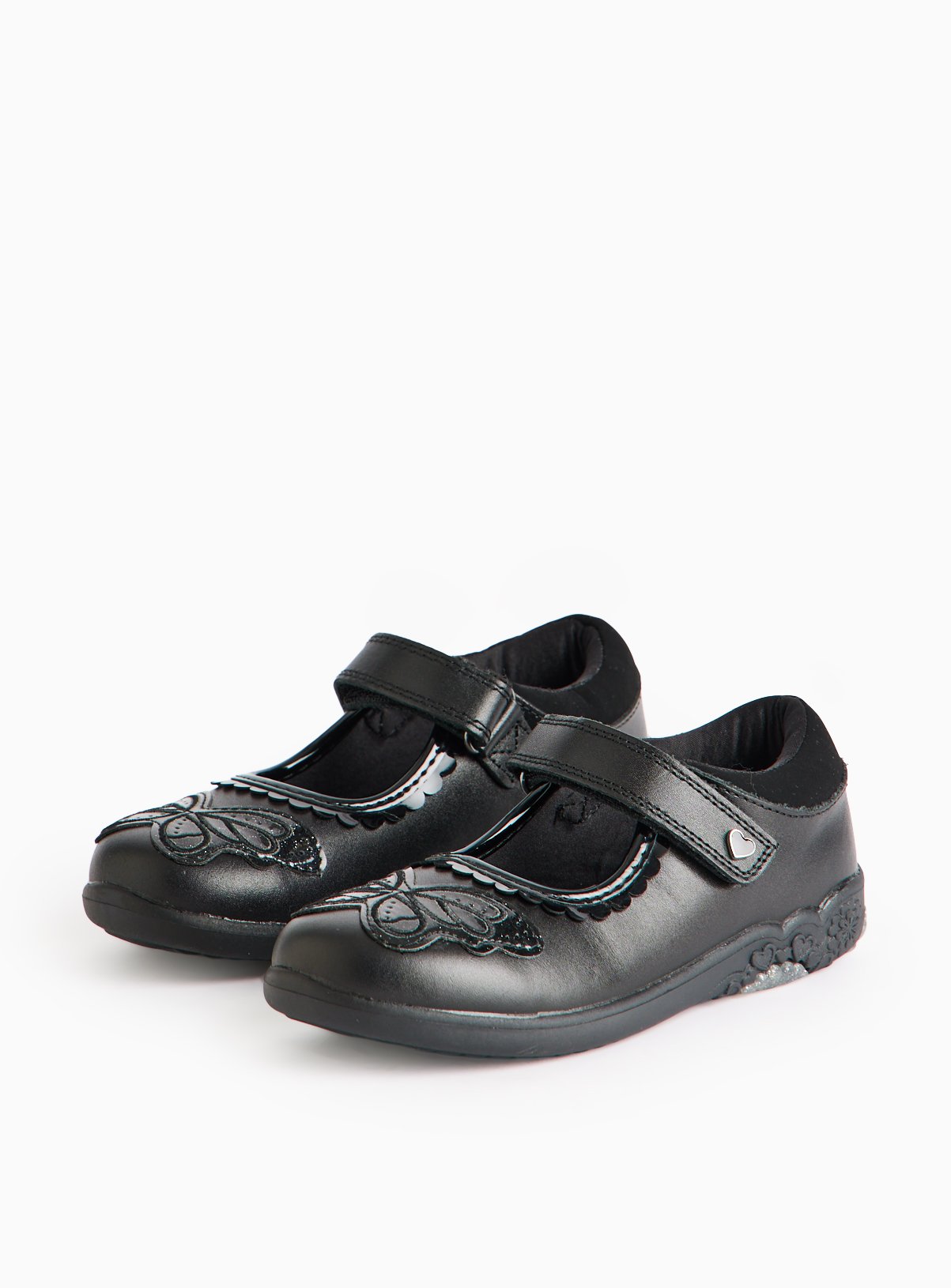 Black Black Leather Butterfly Mary-Jane Shoes - Tu by Sainsbury's