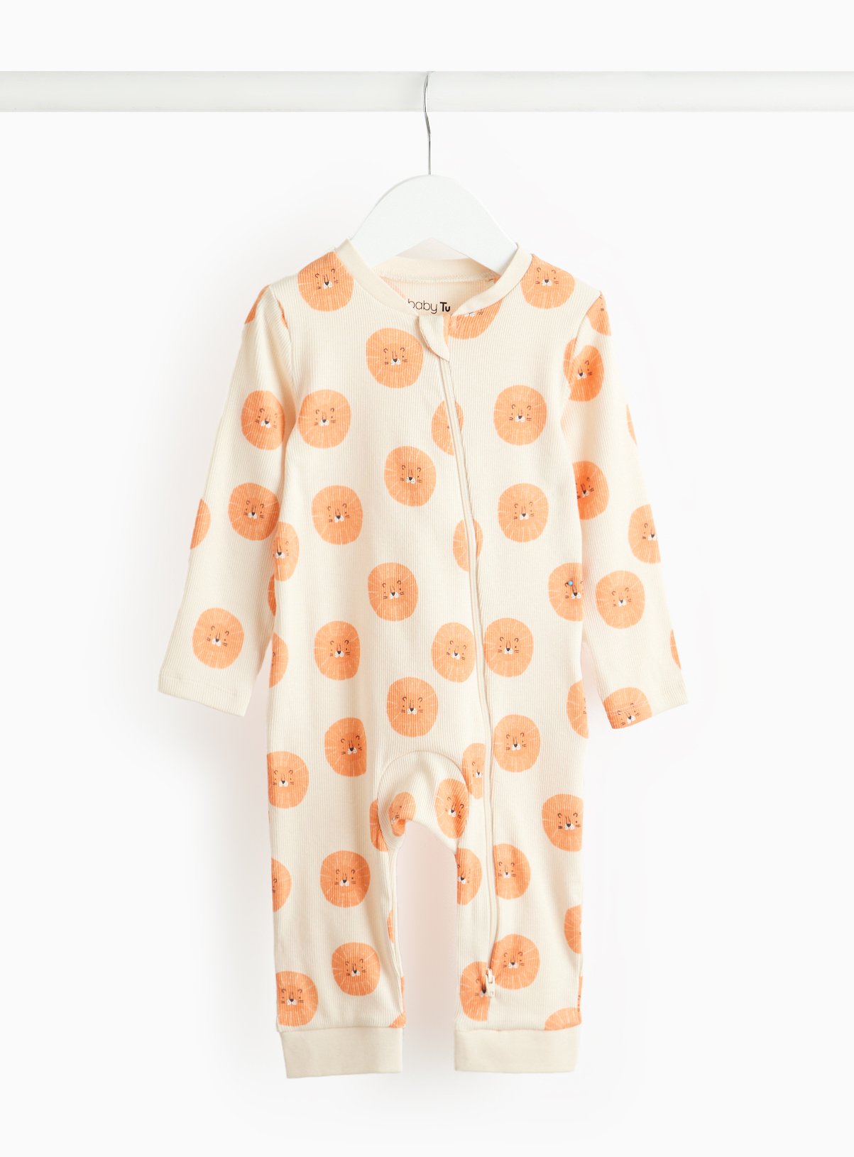 Beige Beige Lion Print Footless Sleepsuit (Up To 1 Mth) - Tu by Sainsbury's