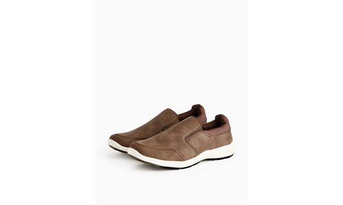 Brown Faux Suede Slip-On Shoes 6