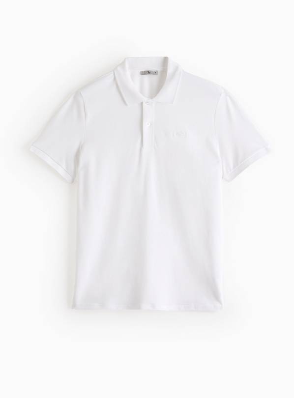 White Pique Embroidered Polo Shirt XXXXL