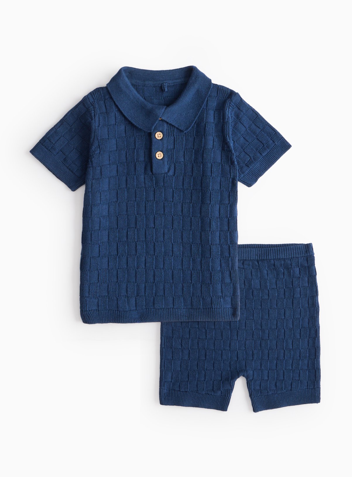 Navy Navy Jacquard Polo Shirt & Shorts (3-6 Months) - Tu by Sainsbury's
