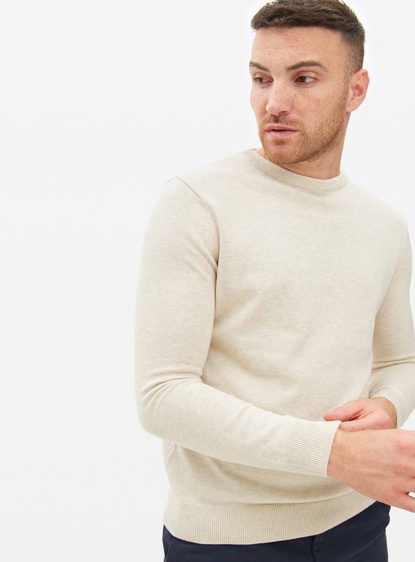 Cream Marl Crew Neck Jumper L