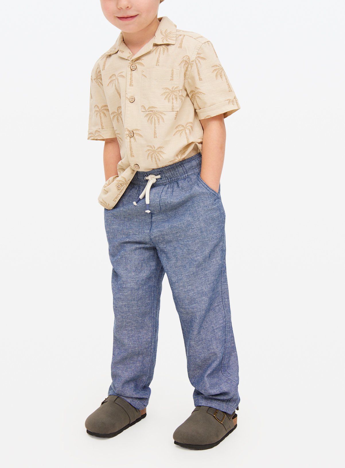Blue Blue Linen Blend Trousers (1-2 Years) - Tu by Sainsbury's