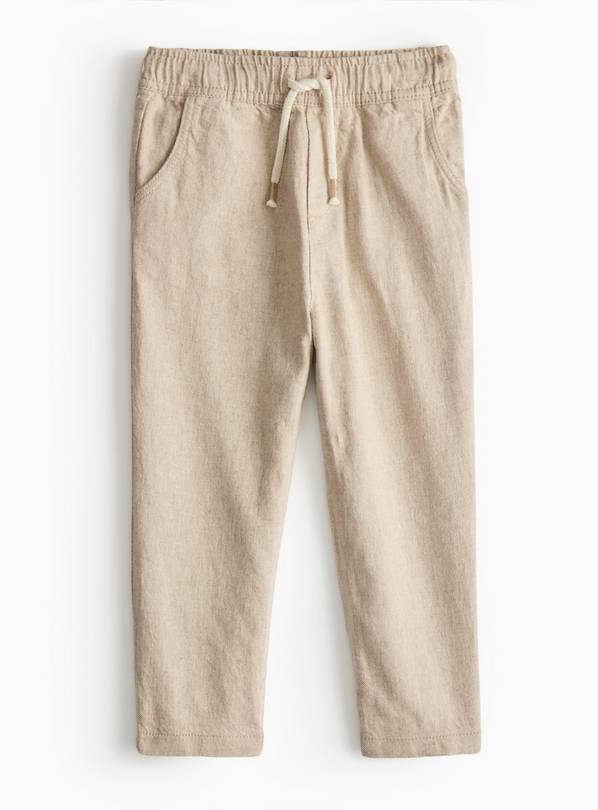 Beige Linen Blend Trousers  1-2 years