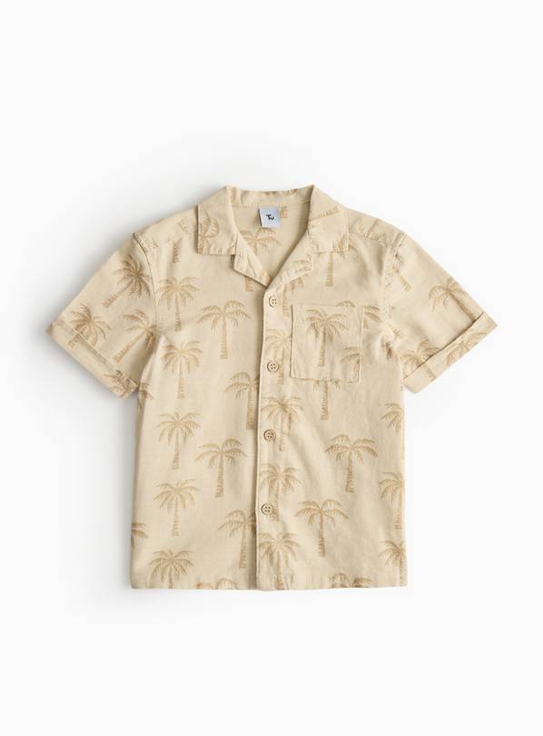 Beige Palm Print Resort Shirt 1-2 years