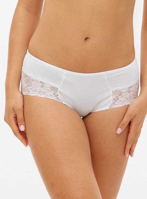 White Floral Lace Midi Knickers 10
