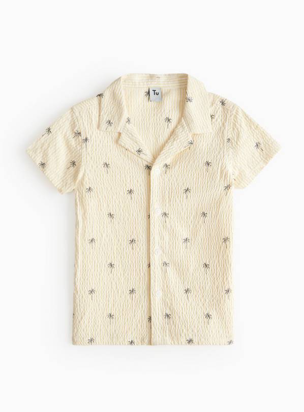 Mini Me Yellow Stripe Print Seersucker Shirt 5 years