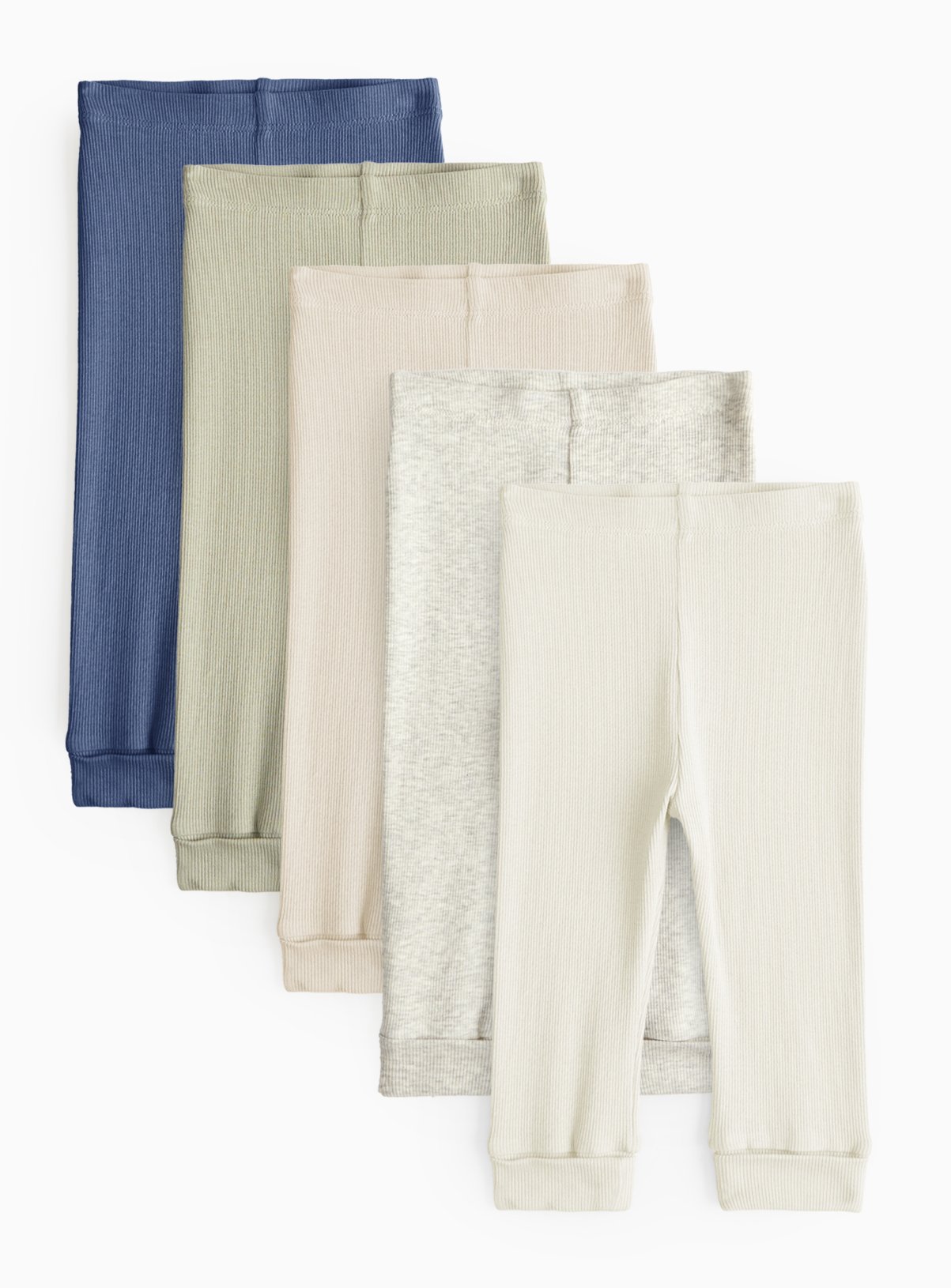 Plain Ribbed Leggings 5 Pack (9-12 Months) - Tu by Sainsbury's