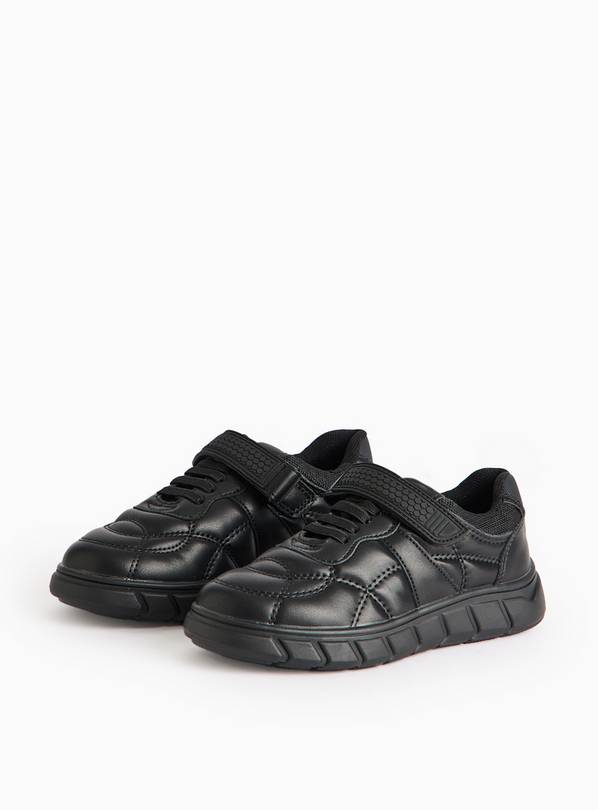 Black Quilted Faux Leather Trainers 11 Infant