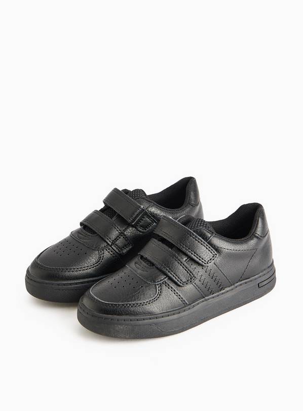 Faux Leather Twin Strap School Shoes 10 Infant