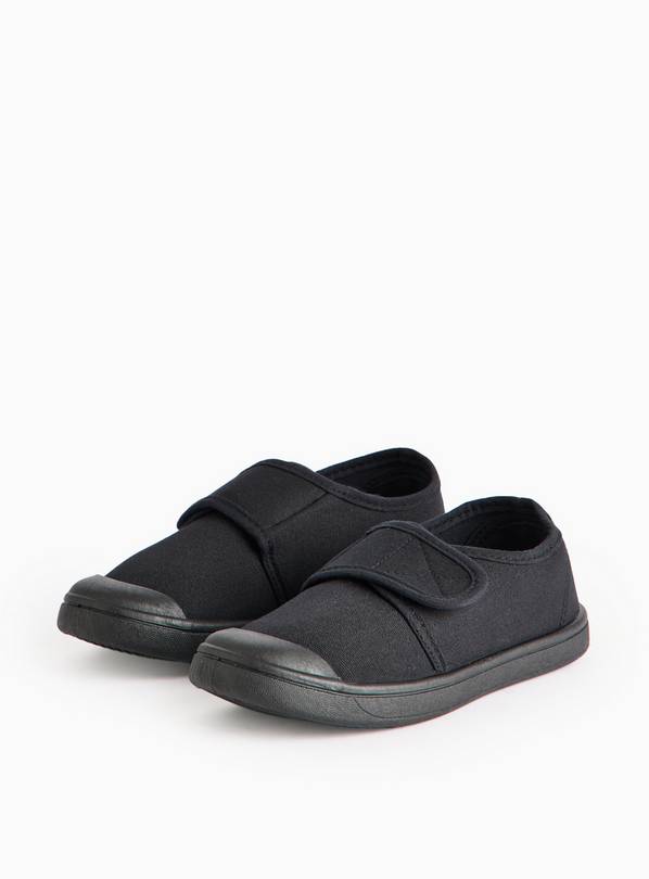 Black Plimsolls School Shoes 7 Infant