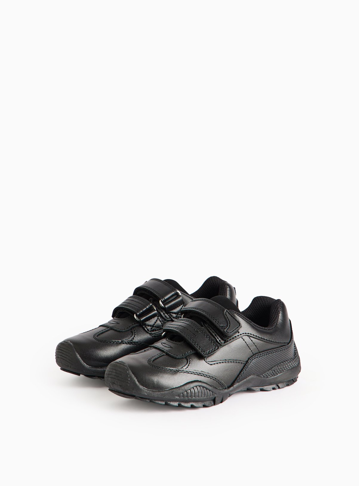 Black Leather Twin Strap Shoes 10 Infant