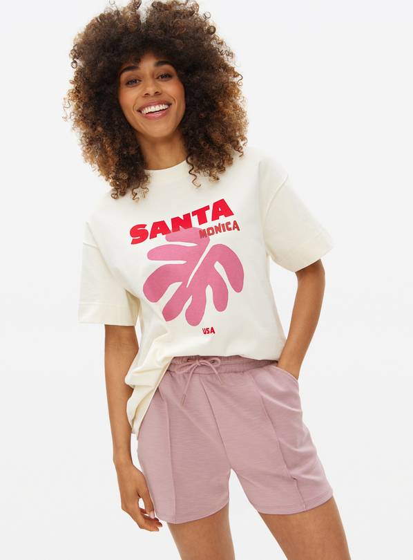 Pink Seam Detail Sweat Shorts XXL