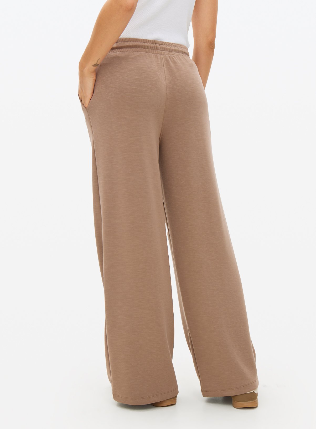 Brown Pintuck Wide Leg Co-ord Joggers  XL - Image 4 thumbnail