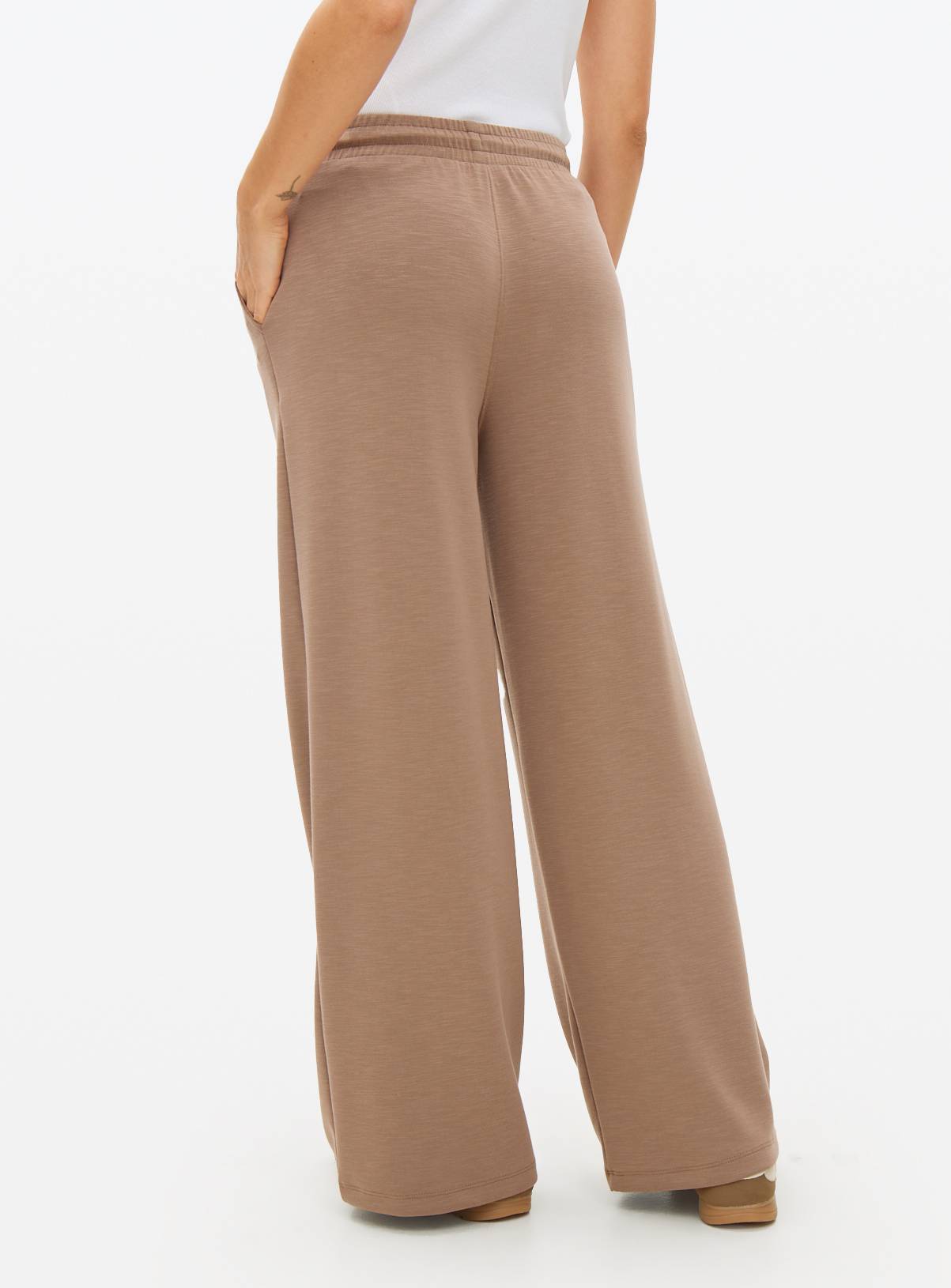 Brown Pintuck Wide Leg Co-ord Joggers  XL - Image 4