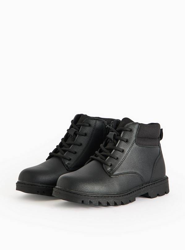 Black Lace Up Work Boots 12 Infant