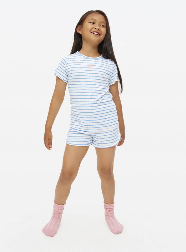 Blue Stripe Short Pyjama Set 7-8 years