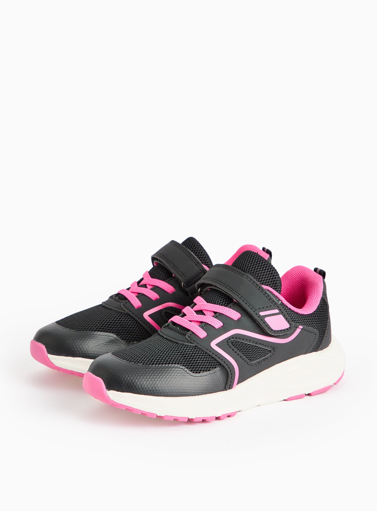 Black Black & Pink Panel Sporty Trainers - Tu by Sainsbury's